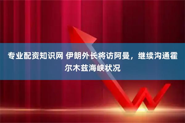 专业配资知识网 伊朗外长将访阿曼，继续沟通霍尔木兹海峡状况
